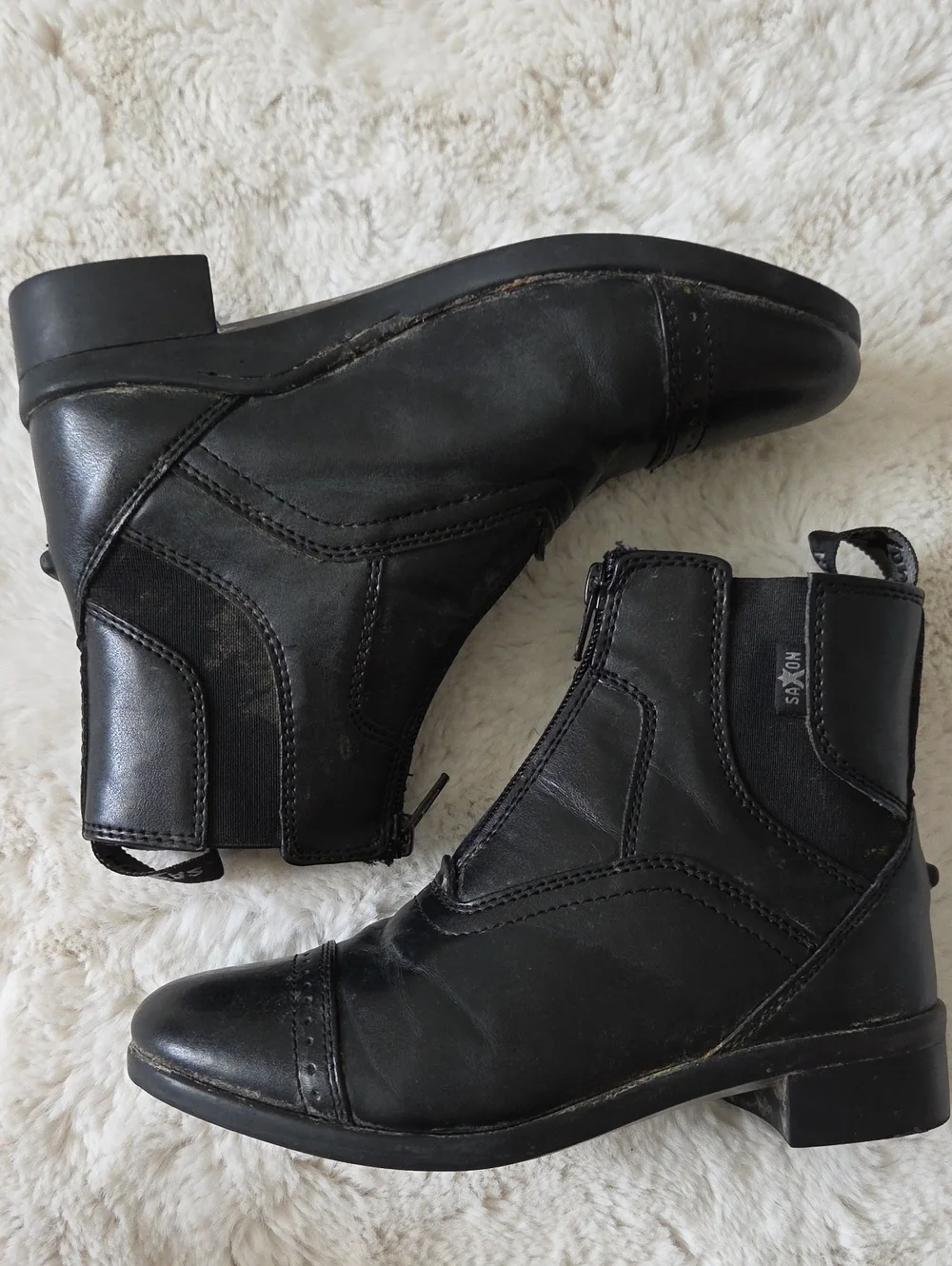Saxon Syntovia Childrens Zip Paddock Boots